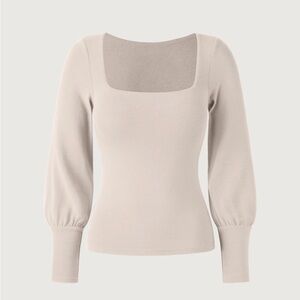 OGL Square Neck Balloon Sleeve Brami NWT ORIGINAL PACKAGE M/Cream